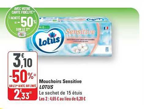 Mouchoirs Sensitive LOTUS