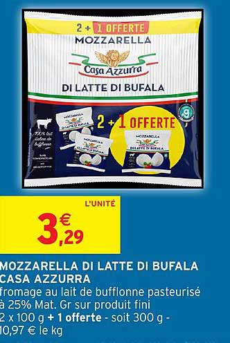 MOZZARELLA DI LATTE DI BUFALA CASA AZZURRA