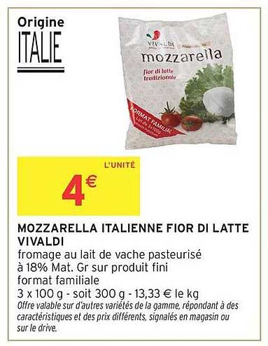 MOZZARELLA ITALIENNE FIOR DI LATTE VIVALDI