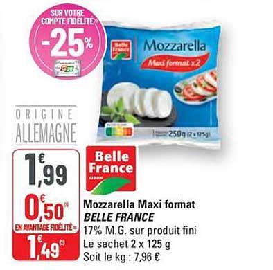Mozzarella Maxi format BELLE FRANCE