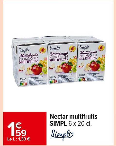 Nectar multifruits SIMPL 6 x 20 cl