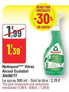 Nettoyant*** Vitres Alcool Ecolabel RAINETT