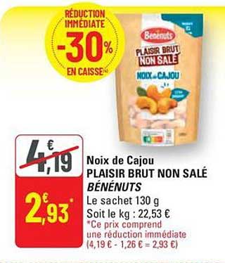 Noix de Cajou PLAISIR BRUT NON SALÉ BÉNÉNUTS
