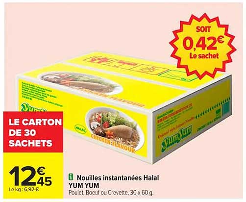 Nouilles instantanées Halal YUM YUM