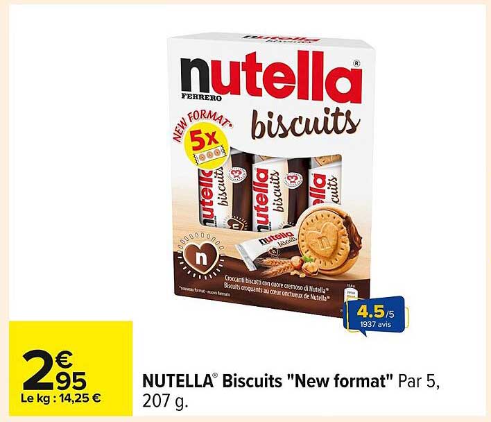 NUTELLA® Biscuits "New format" Par 5, 207 g.