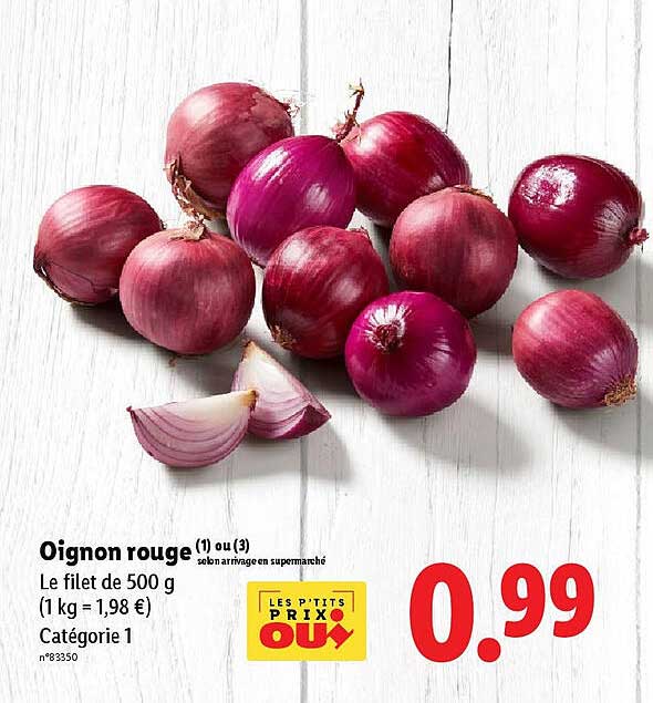 Oignon rouge (1) ou (3)