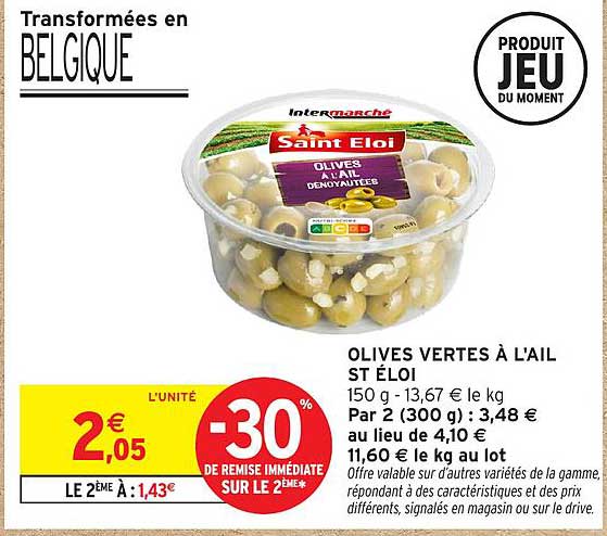 OLIVES VERTES À L'AIL ST ÉLOI