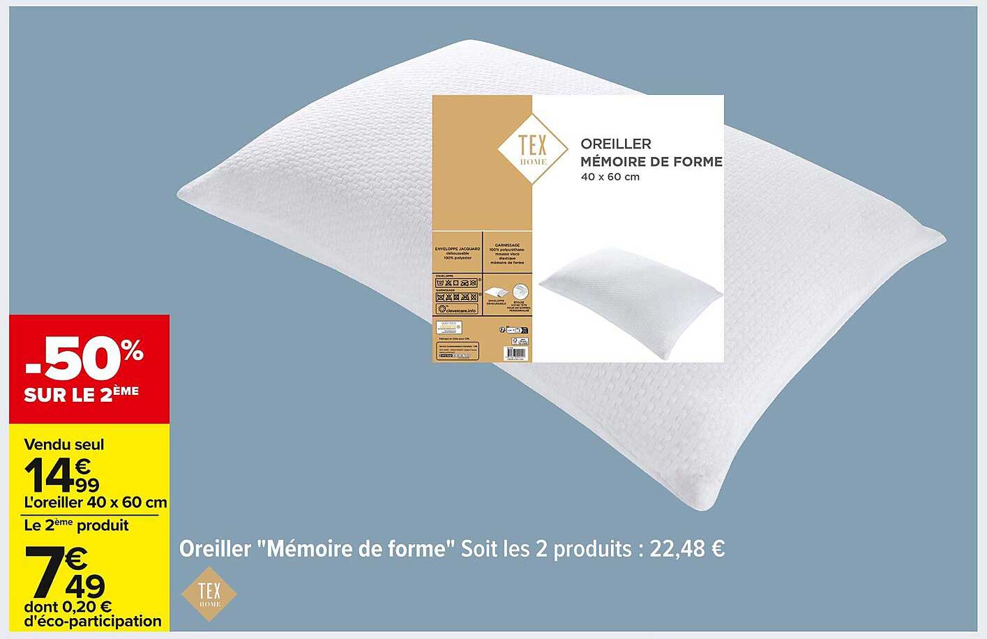 Oreiller "Mémoire de forme"