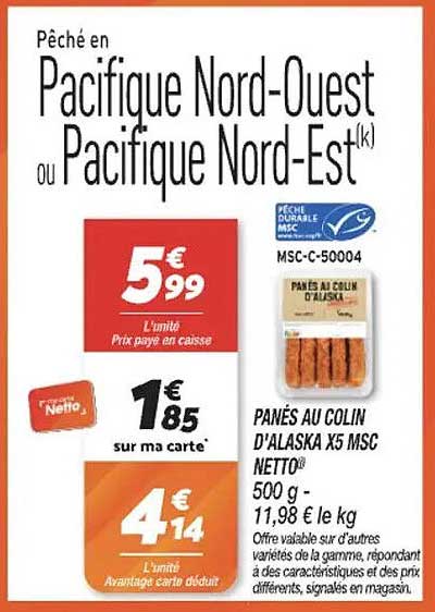 PANÉS AU COLIN D'ALASKA X5 MSC NETTO