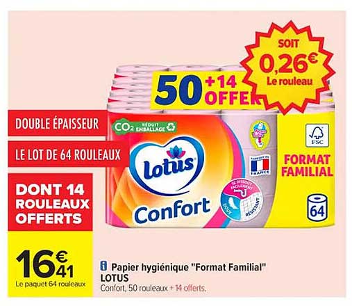Papier hygiénique "Format Familial" LOTUS