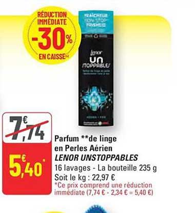 Parfum **de linge en Perles Aérien LENOR UNSTOPPABLES