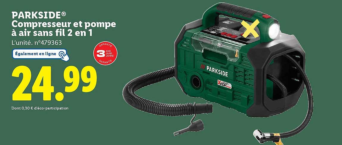 PARKSIDE® Compresseur et pompe à air sans fil 2 en 1
