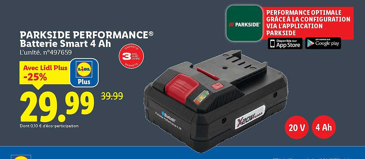 PARKSIDE PERFORMANCE® Batterie Smart 4 Ah