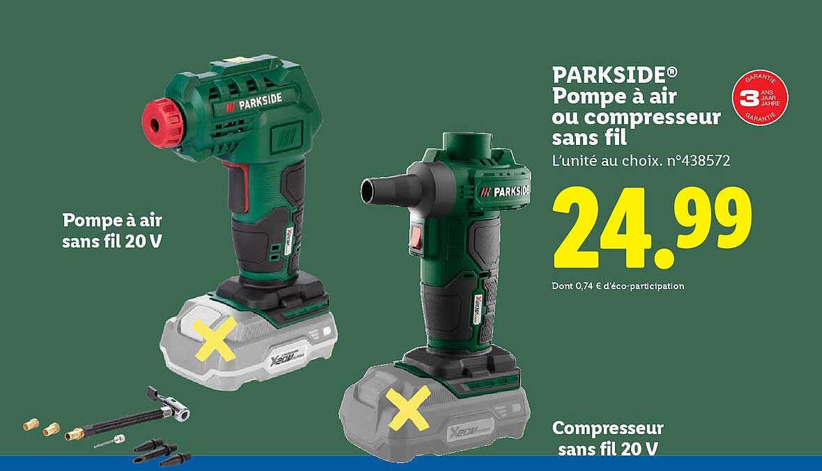 PARKSIDE® Pompe à air ou compresseur sans fil