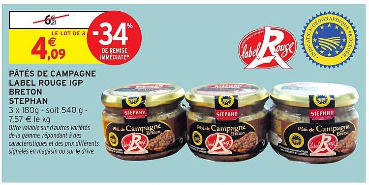 PÂTÉS DE CAMPAGNE LABEL ROUGE IGP BRETON STEPHAN