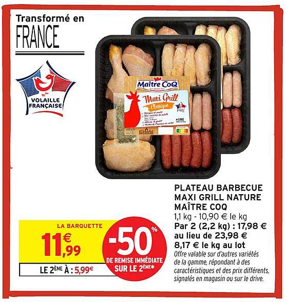 PLATEAU BARBECUE MAXI GRILL NATURE MAÎTRE COQ