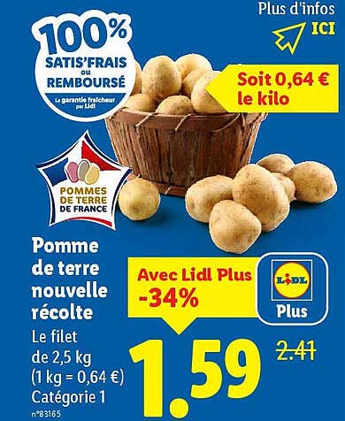 Pomme de terre nouvelle récolte
