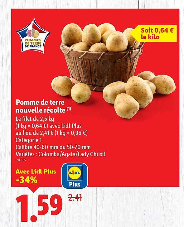 Pomme de terre nouvelle récolte