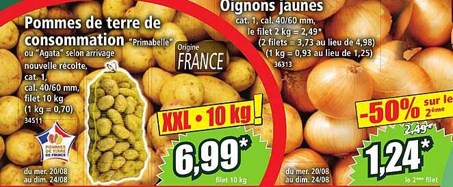 Pommes de terre de consommation "Primabelle"