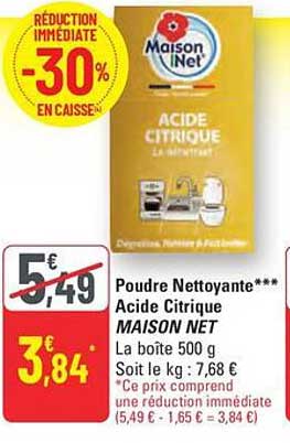 Poudre Nettoyante*** Acide Citrique MAISON NET