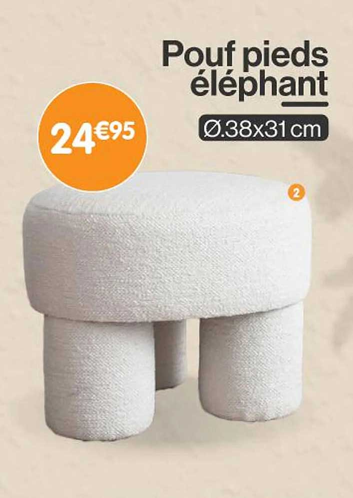 Pouf pieds éléphant