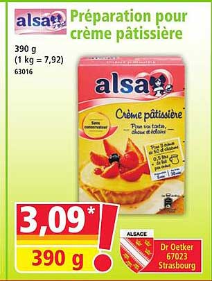 Préparation pour crème pâtissière