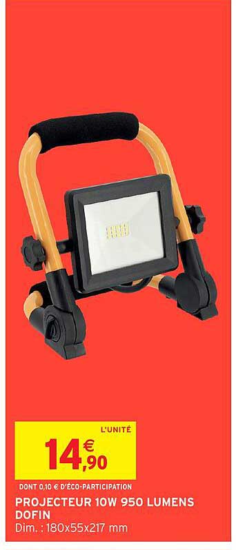 PROJECTEUR 10W 950 LUMENS DOFIN
