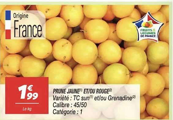 PRUNE JAUNE ET/OU ROUGE