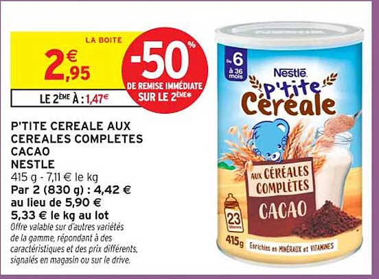 P'tite Céréale aux Céréales Complètes Cacao