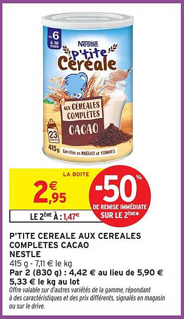 P'tite Céréale aux Céréales Complètes Cacao