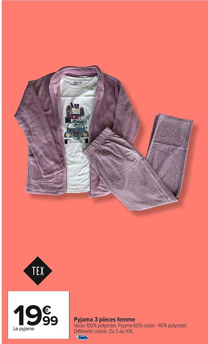 Pyjama 3 pièces femme