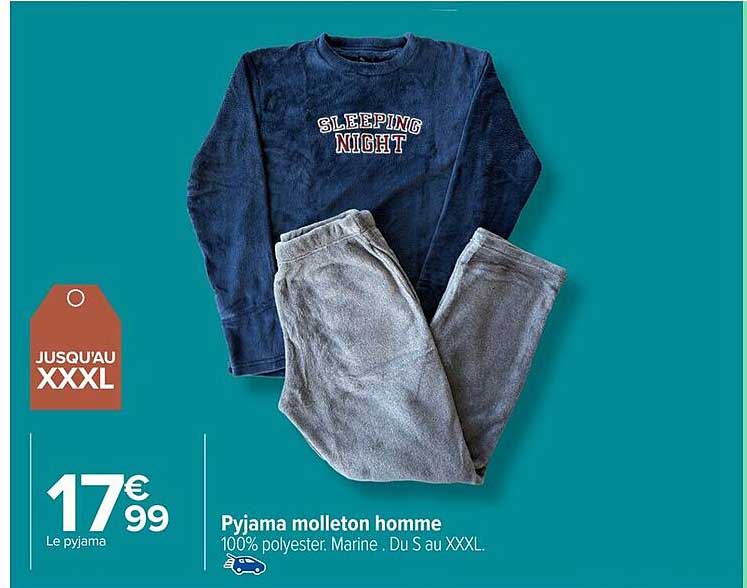 Pyjama molleton homme