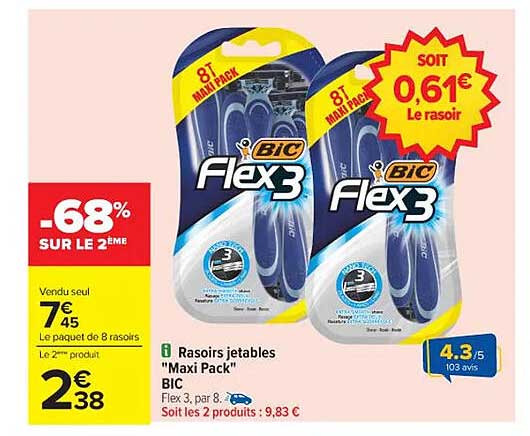 Rasoirs jetables "Maxi Pack" BIC