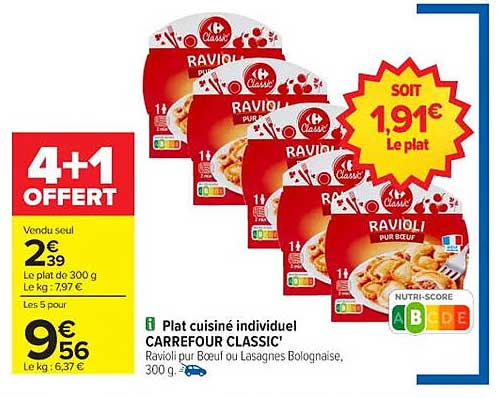 Ravioli pur Boeuf ou Lasagnes Bolognaises, 300 g