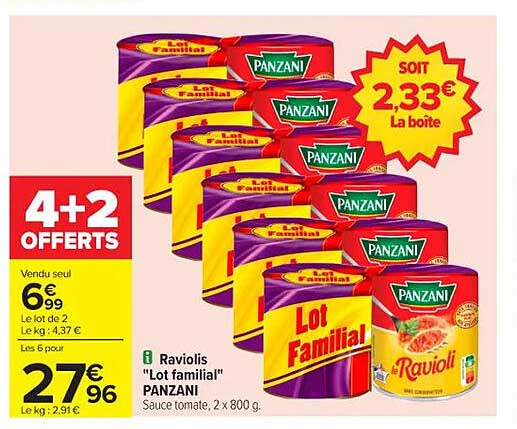 Raviolis "Lot familial" PANZANI