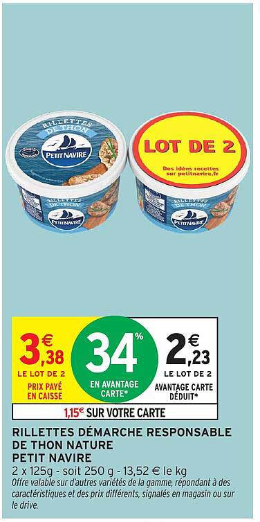 Rillettes Démarche Responsable de Thon Nature Petit Navire