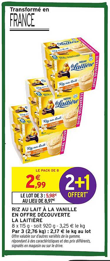Riz au lait à la vanille - Offre Découverte La Laitière