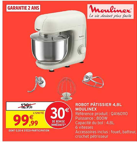 ROBOT PÂTISSIER 4,8L MOULINEX