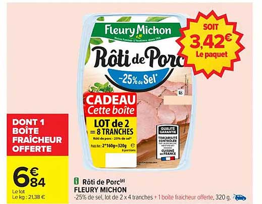 Rôti de Porc -25% de Sel