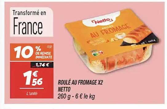 ROULÉ AU FROMAGE X2 NETTO