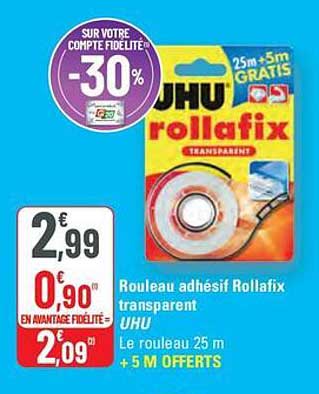 Rouleau adhésif Rollafix transparent UHU