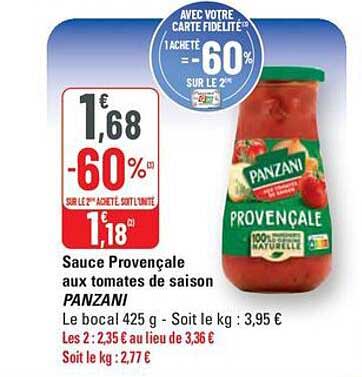 Sauce Provençale aux tomates de saison PANZANI