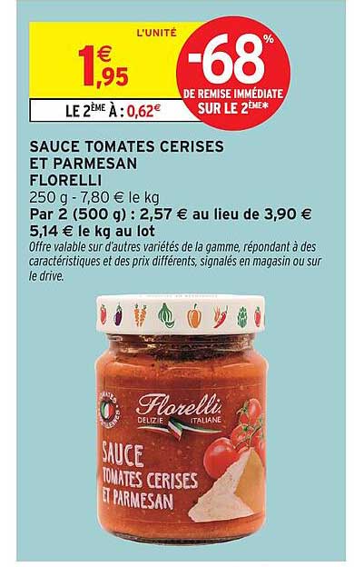 SAUCE TOMATES CERISES ET PARMESAN FLORELLI