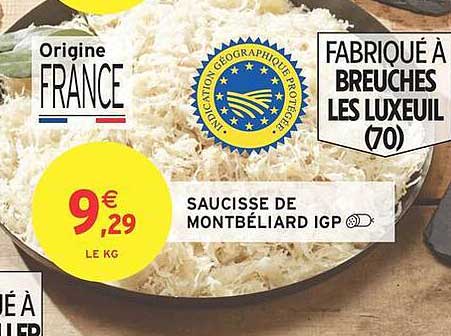 Saucisse de Montbéliard IGP