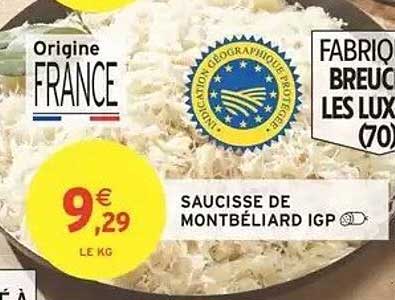 Saucisse de Montbéliard IGP