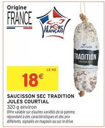 SAUCISSON SEC TRADITION JULES COURTIAL