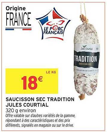 SAUCISSON SEC TRADITION JULES COURTIAL