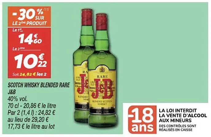 SCOTCH WHISKY BLENDED RARE J&B