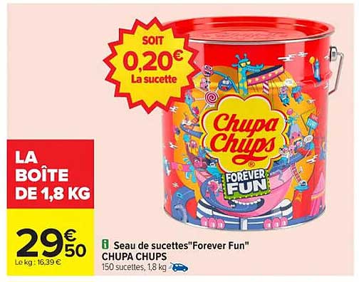 Seau de sucettes 'Forever Fun' CHUPA CHUPS