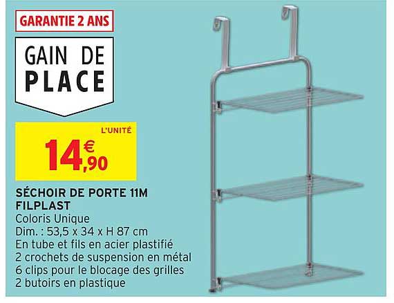SÉCHOIR DE PORTE 11M FILPLAST